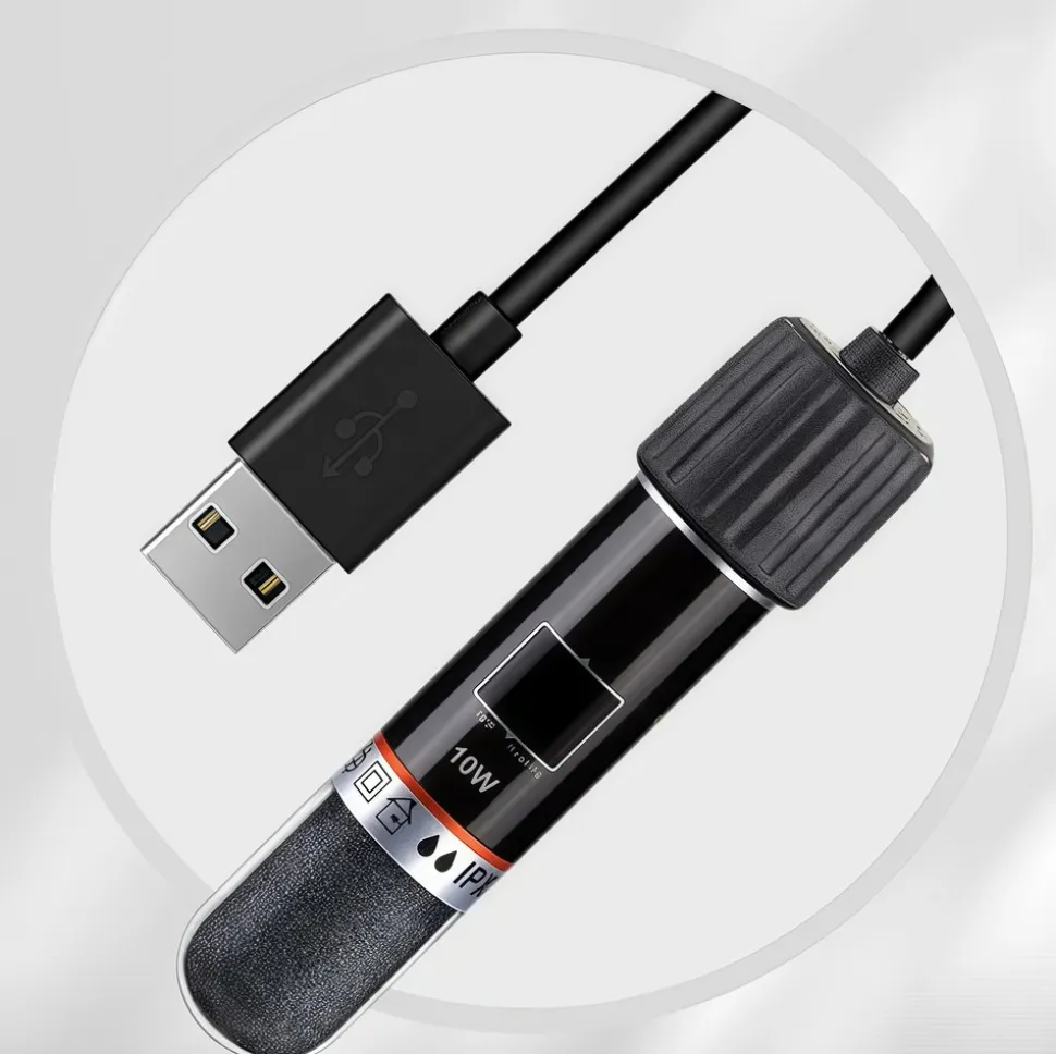 DOWNYPAWS - Mini tige chauffante pour aquarium - 28c auto - écoénergétique, micro usb thermostat