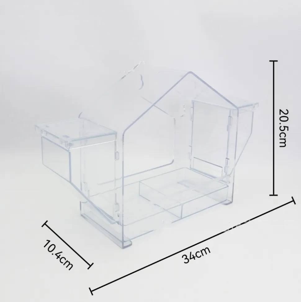 DOWNYPAWS - Nid d'oiseaux transparent - remplisseur d'aliments pour oiseaux pour fenêtre extérieure