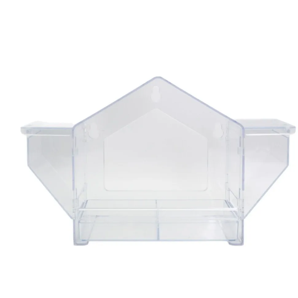 DOWNYPAWS - Nid d'oiseaux transparent - remplisseur d'aliments pour oiseaux pour fenêtre extérieure