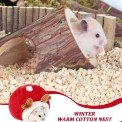 DOWNYPAWS - Nid en forme d'animal pour petit rongeur - rouge