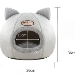 DOWNYPAWS - Panier pour chat-lit pour chat- forme de chat gris-l 36 x 36 x 36 cm