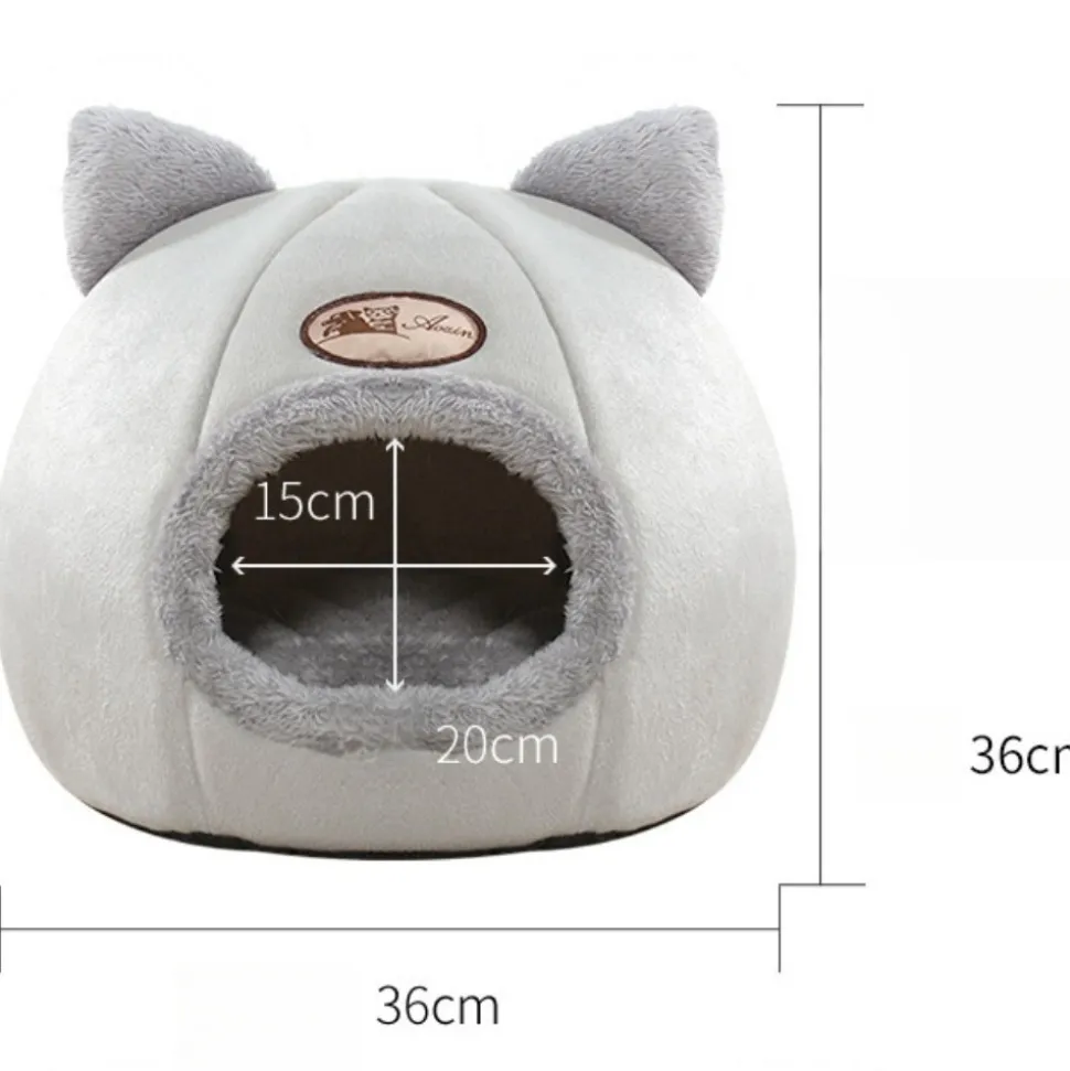 DOWNYPAWS - Panier pour chat-lit pour chat- forme de chat gris-l 36 x 36 x 36 cm