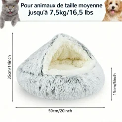 DOWNYPAWS - Panier - rond tissu peluche extra-doux