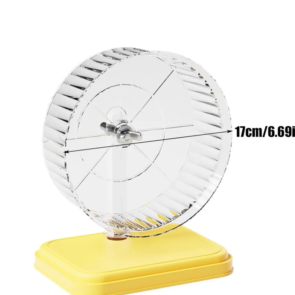 DOWNYPAWS - Roue d'exercice pour hamster diamètre 12cm-avec support jaune