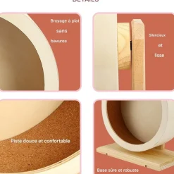 DOWNYPAWS - Roue d'exercice - silencieuse en bois