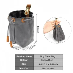 DOWNYPAWS - Sac de rangement portable en toile cirée avec cordon de serrage pour aliments et friandises de chiens