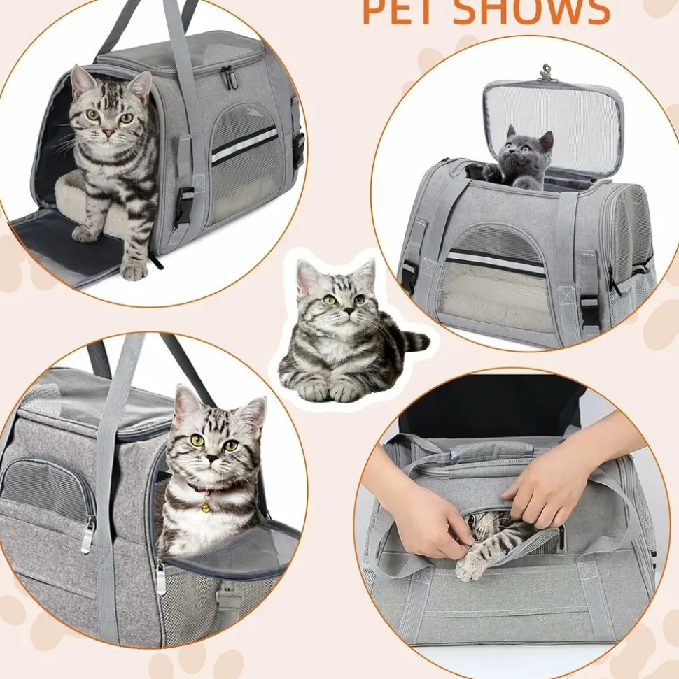 DOWNYPAWS - Sac de transport pliable et aéré pour chat/chien