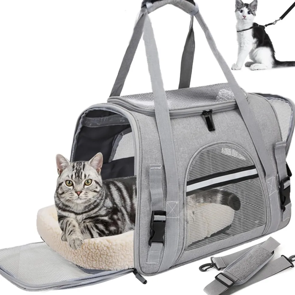 DOWNYPAWS - Sac de transport pliable et aéré pour chat/chien