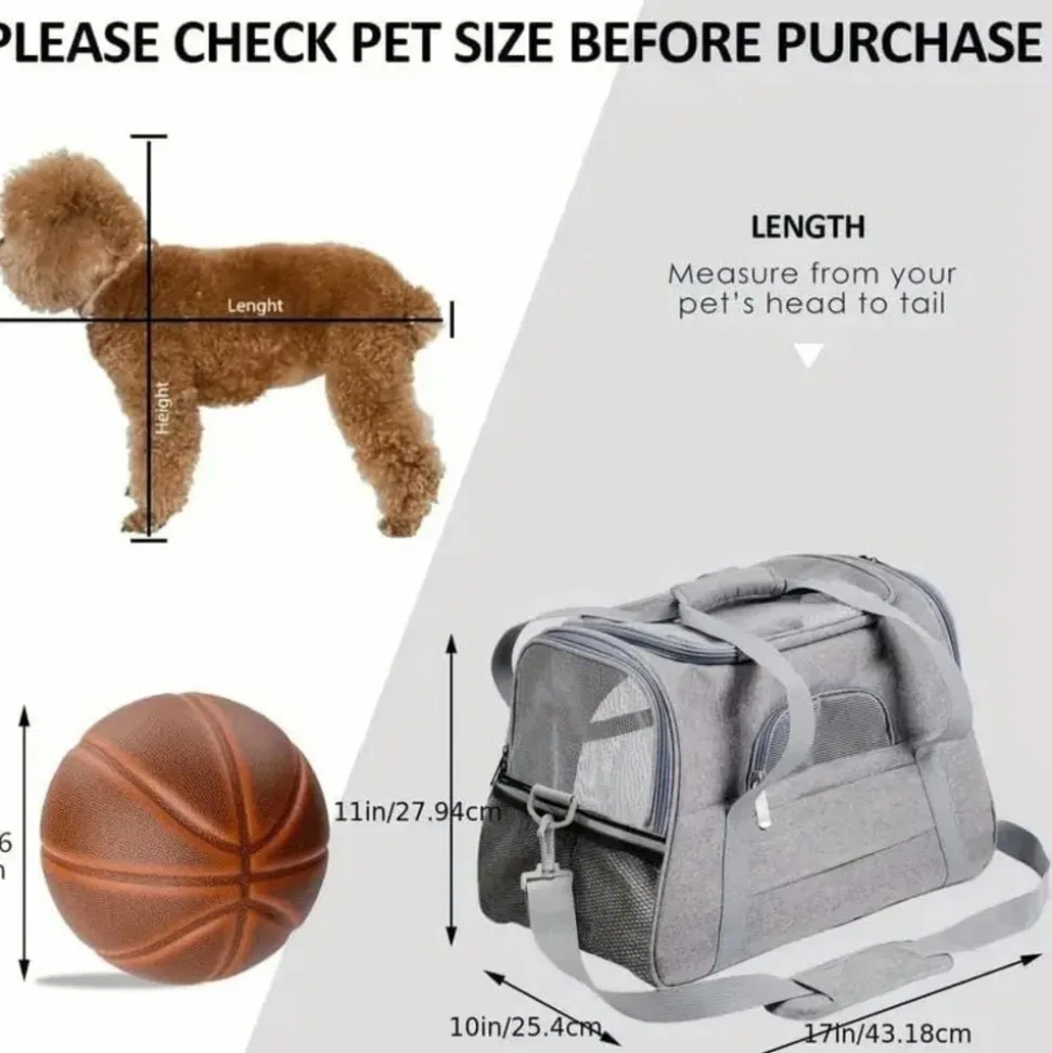 DOWNYPAWS - Sac de transport pliable et aéré pour chat/chien