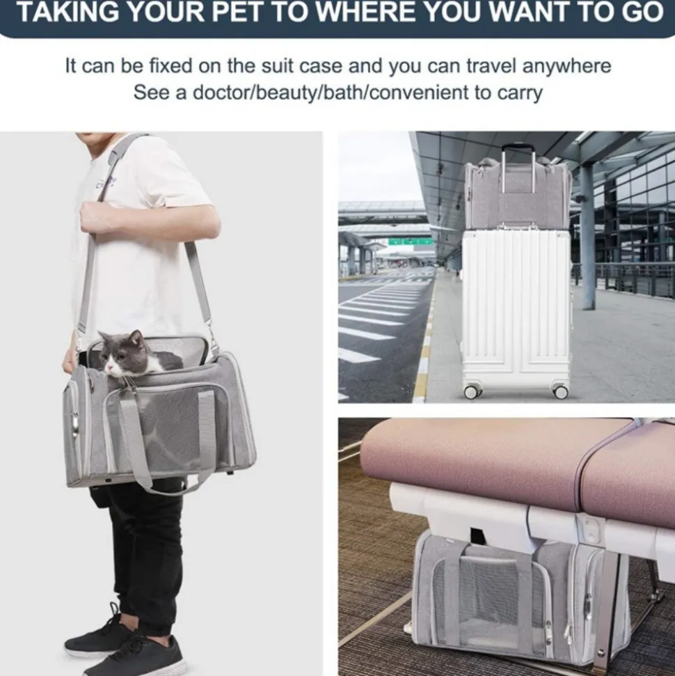 DOWNYPAWS - Sac de transport pour chat, portable et pliable bleu taille s downypaws