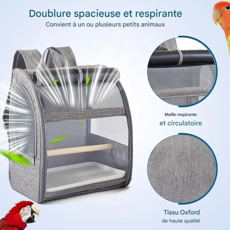 DOWNYPAWS - Sac à dos de voyage - léger, portable, avec barre debout, plateau et rideaux