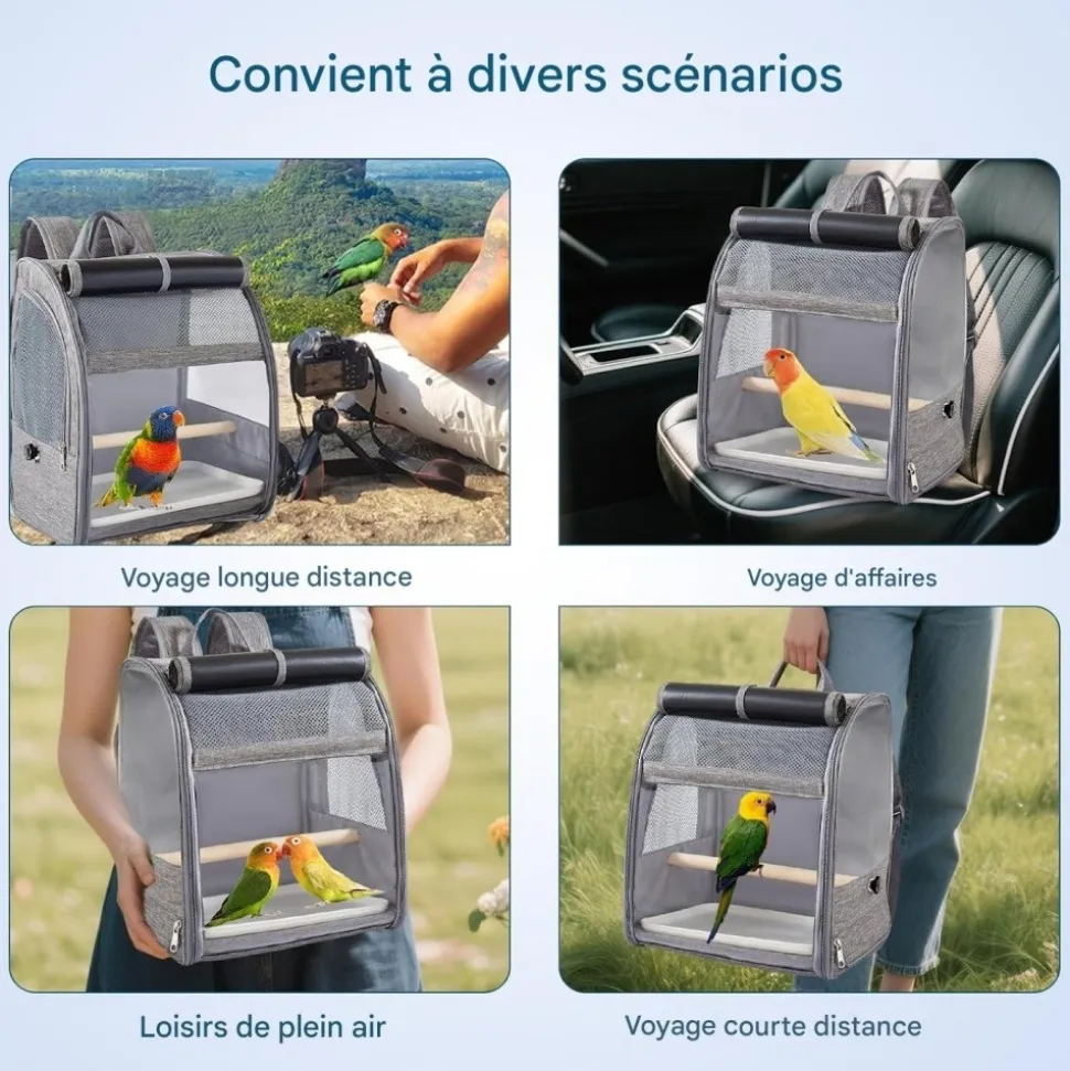 DOWNYPAWS - Sac à dos de voyage - léger, portable, avec barre debout, plateau et rideaux