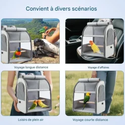 DOWNYPAWS - Sac à dos de voyage - léger, portable, avec barre debout, plateau et rideaux