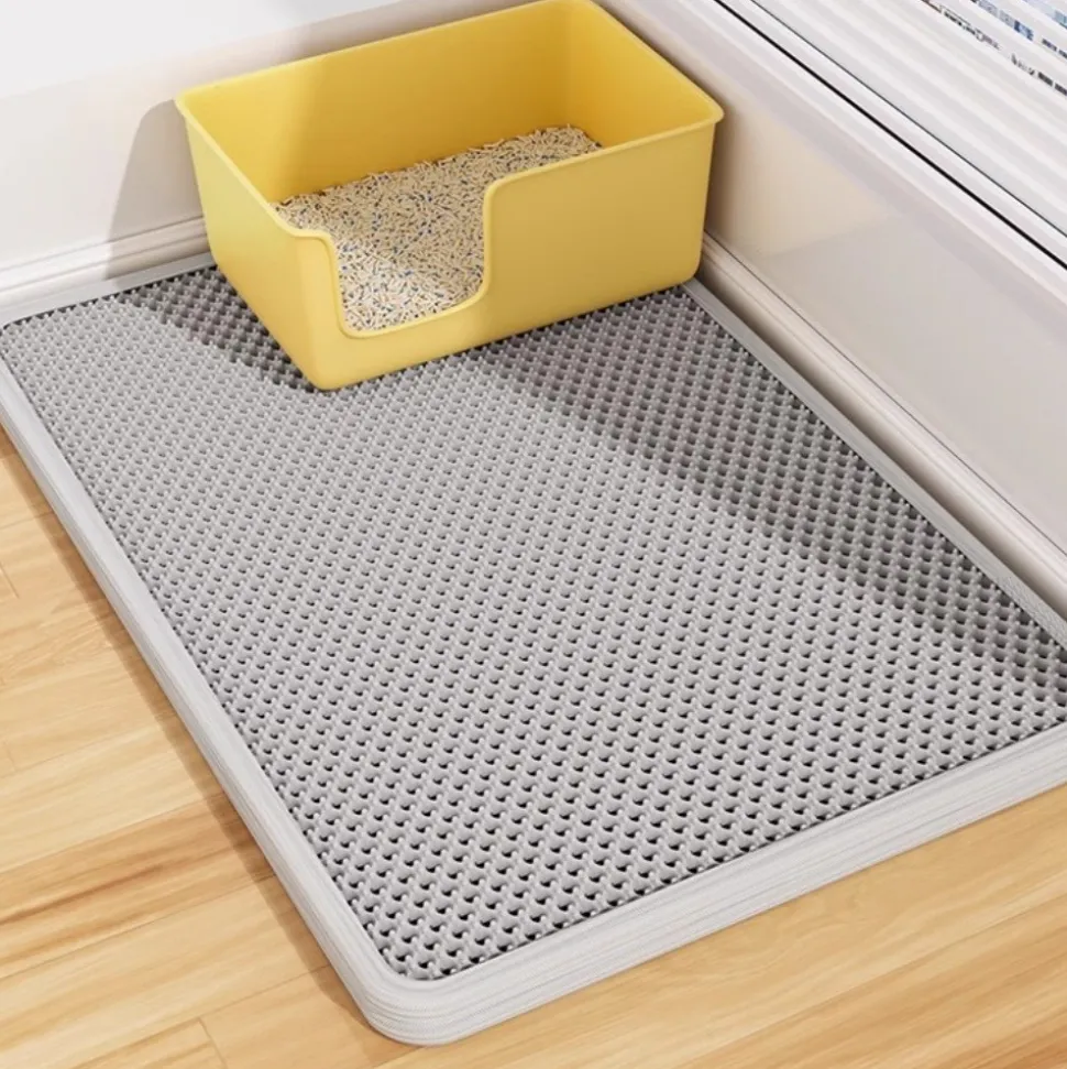 DOWNYPAWS - Tapis anti-éclaboussures et anti-taches pour litière pour chat 45*60cm