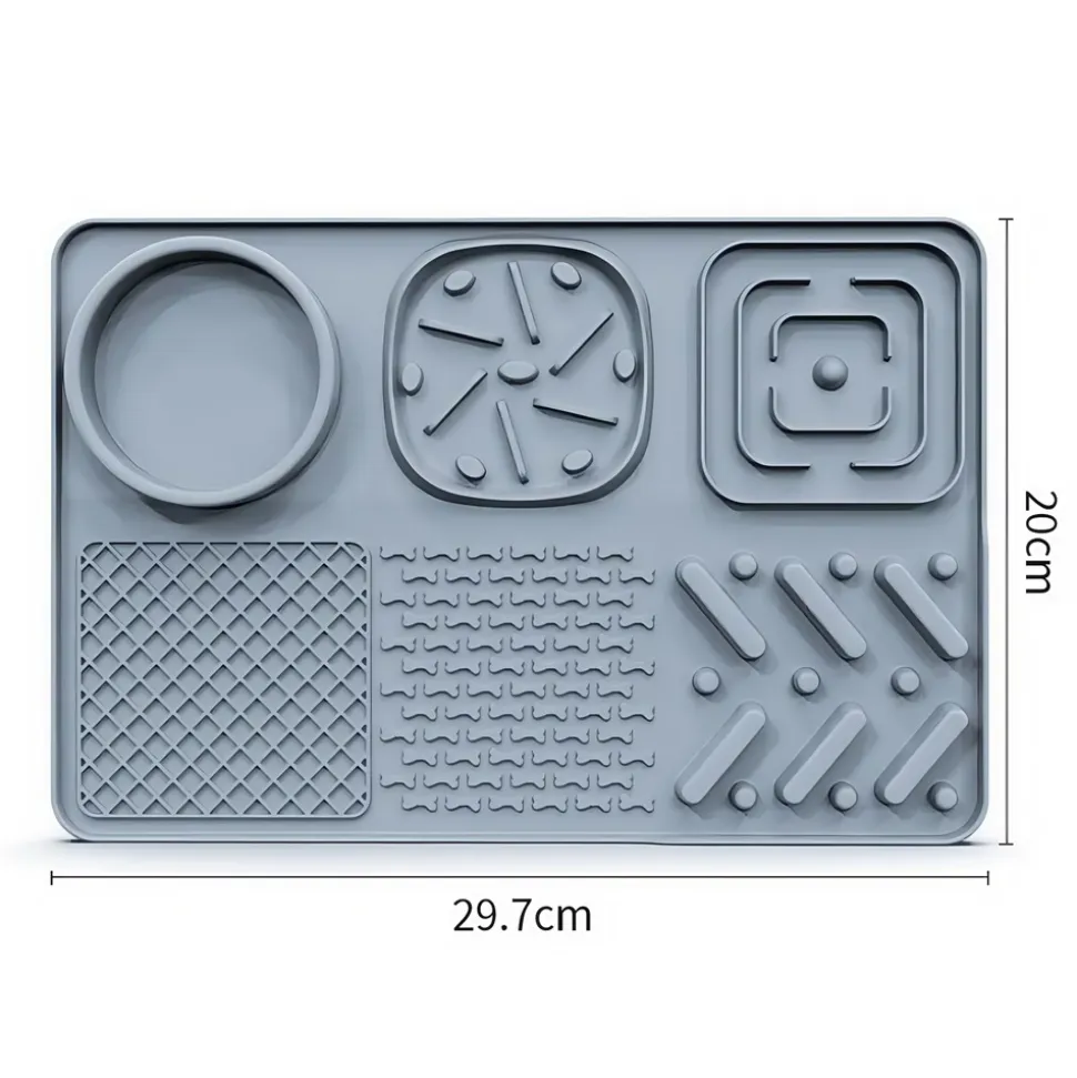 DOWNYPAWS - Tapis de léchage multifonctionnel et d'alimentation lente avec ventouse pour chiens