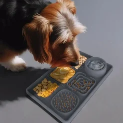 DOWNYPAWS - Tapis de léchage multifonctionnel et d'alimentation lente avec ventouse pour chiens