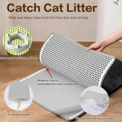 DOWNYPAWS - Tapis de litière anti-déversement pour chat violet 40*50cm