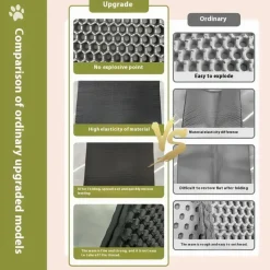 DOWNYPAWS - Tapis de litière pour chat : filtre double couche anti-transport lavable grand contrôle du sable amovible en velcro