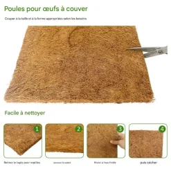 DOWNYPAWS - Tapis en fibre de noix de coco pour nid d'oiseau et animal de compagnie 45*45cm 5 pièces