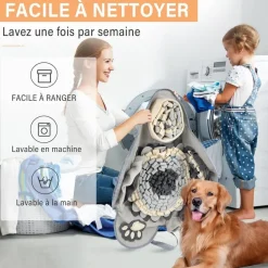DOWNYPAWS - Tapis à lécher pour chiens-jouets pour chiens-gamelles slow food-gris