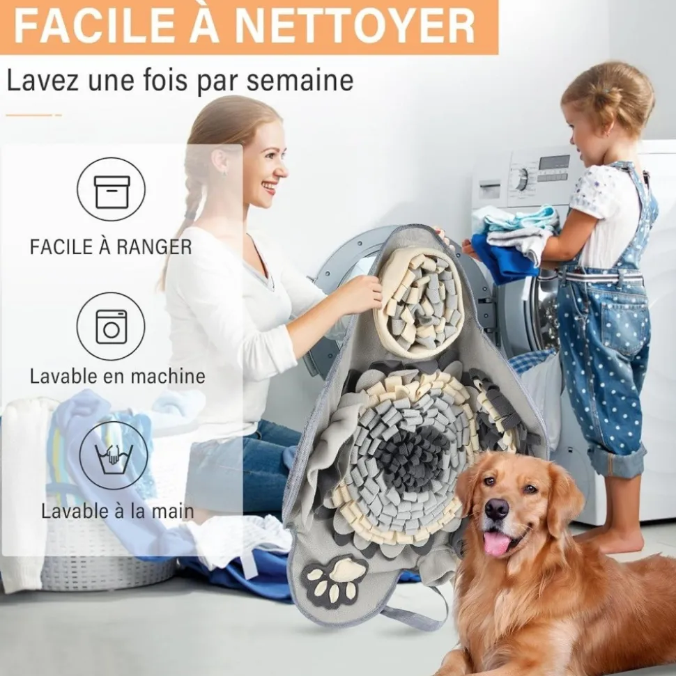 DOWNYPAWS - Tapis à lécher pour chiens-jouets pour chiens-gamelles slow food-gris