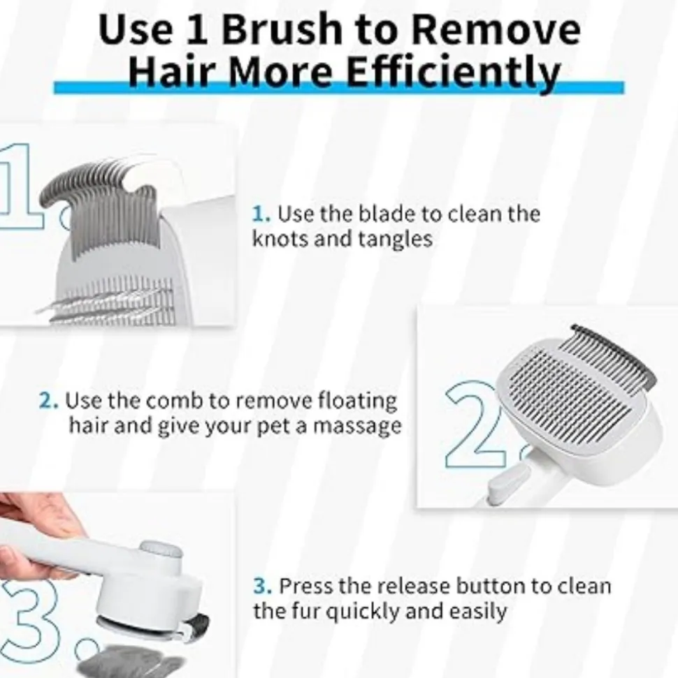 DTOPBUYAGE - Brosse 2 en 1 pour chat et chien