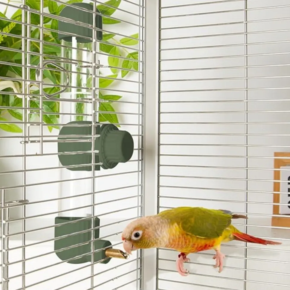 DTOPBUYAGE - Distributeur d'eau automatique vert 280 ml pour oiseaux