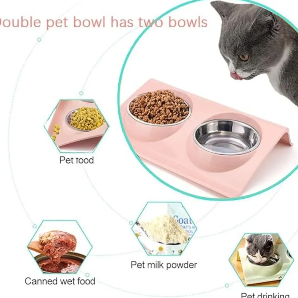 DTOPBUYAGE - Dtopbuyage animaux feeder bol, gamelle double