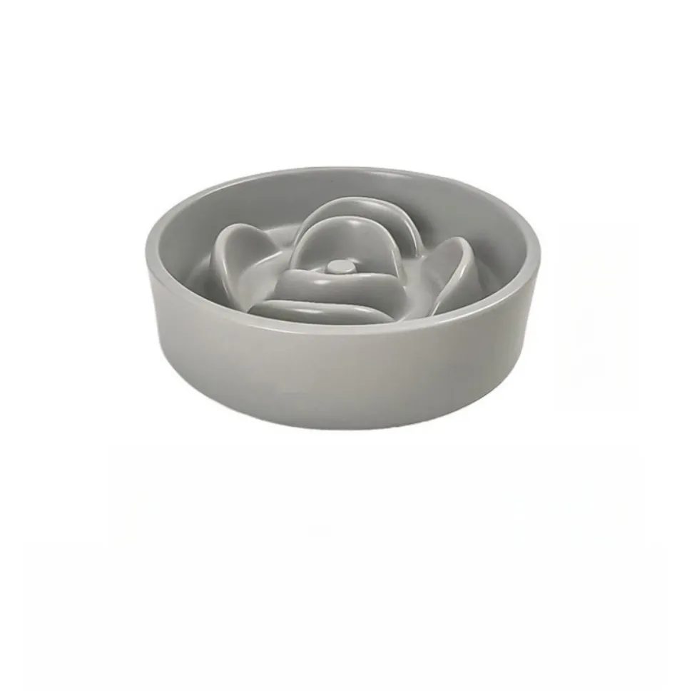 DTOPBUYAGE - Dtopbuyage ecuelle anti glouton plastique couleur grise 15.5*15.5*4cm