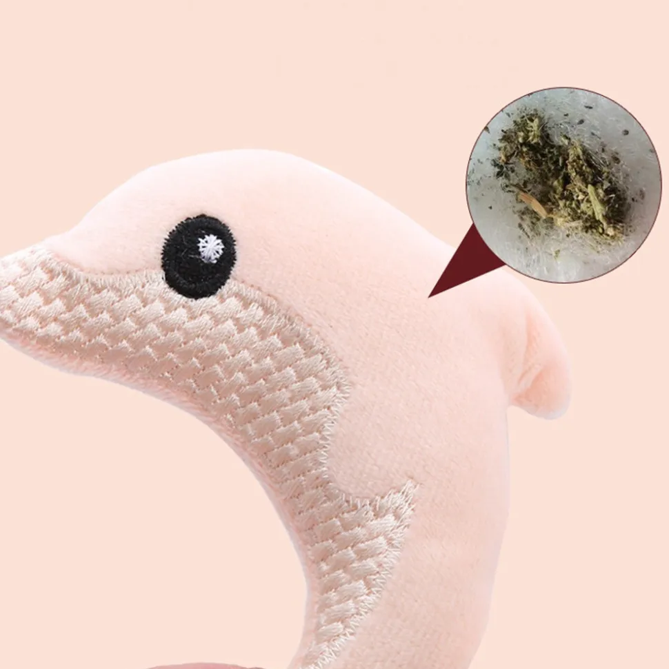 DTOPBUYAGE - Dtopbuyage jouet interactif dauphin en peluche pour chat