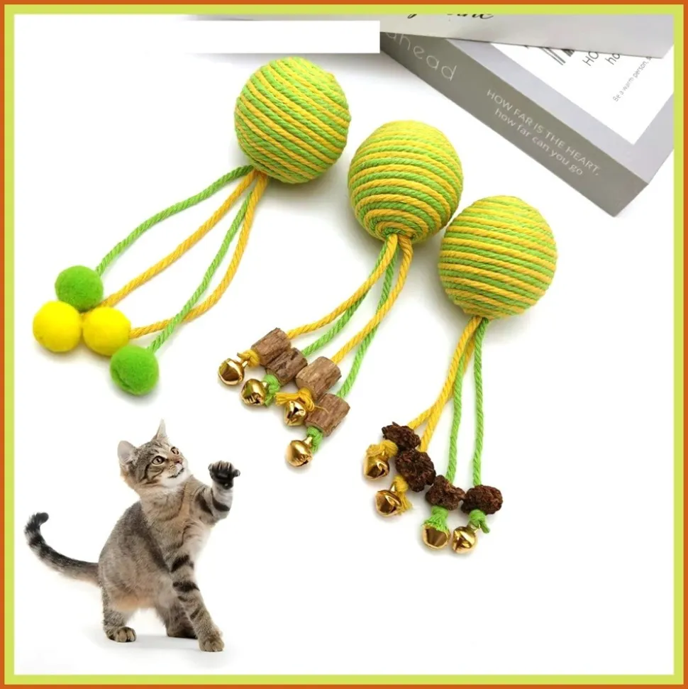 DTOPBUYAGE - Dtopbuyage jouets pour chats : boules de coton avec sonnette