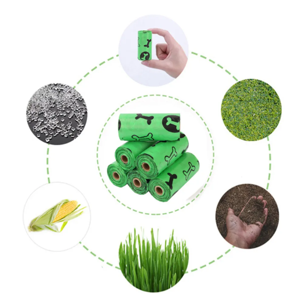 DTOPBUYAGE - Dtopbuyage sacs de selles de chien "os verts" avec distributeur