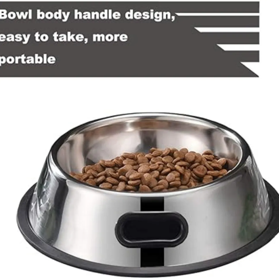 DTOPBUYAGE - Gamelle acier inoxydable poignée chien chat