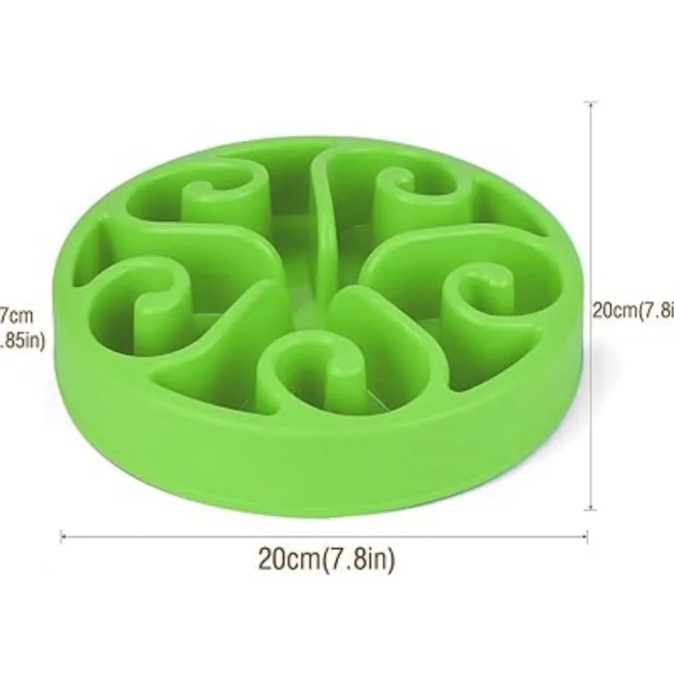 DTOPBUYAGE - Gamelle anti glouton vert plateau interactif pour animaux compagnie