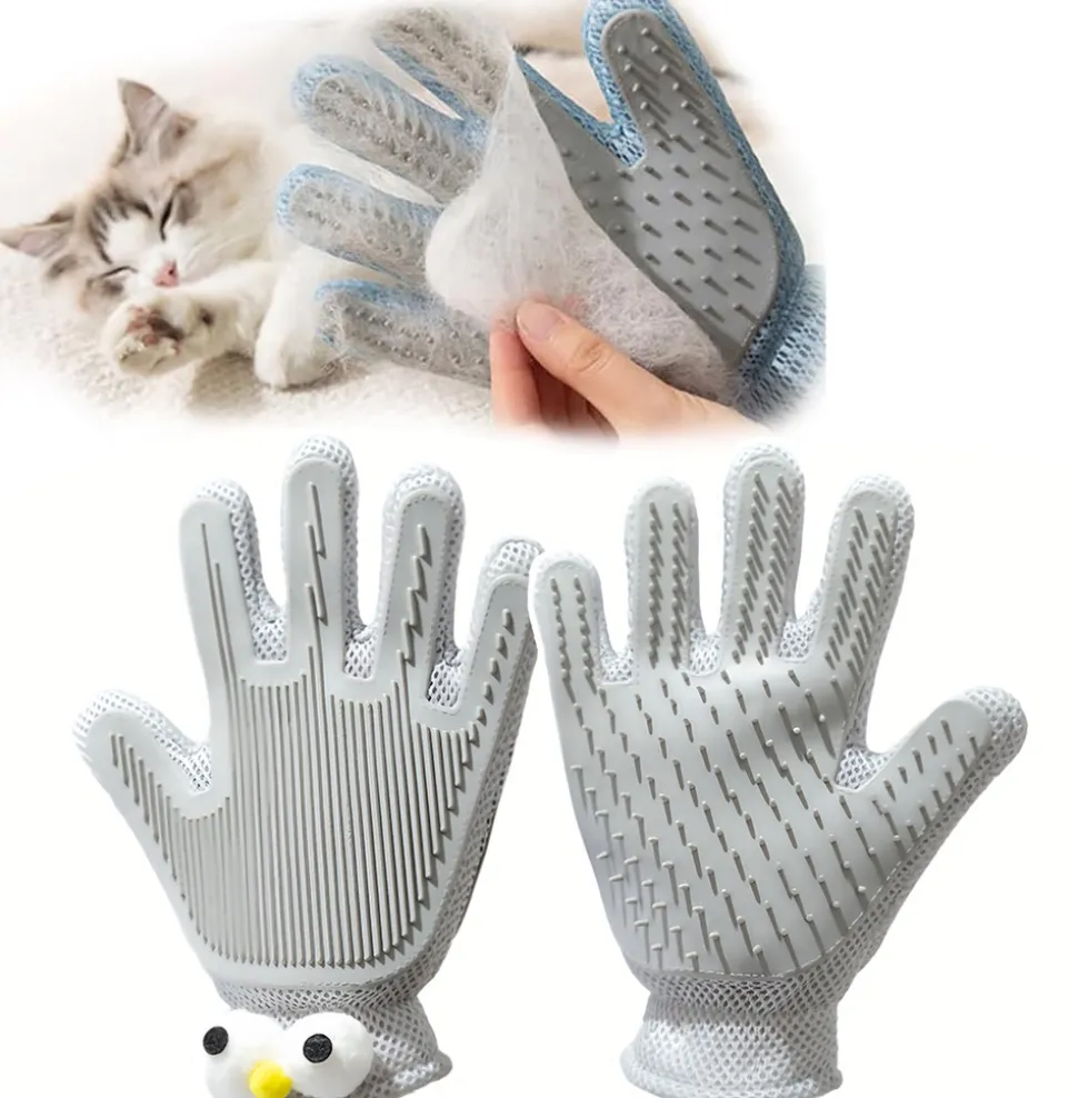 DTOPBUYAGE - Gant de toilettage 2 en 1 pour chiens et chats