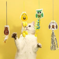 DTOPBUYAGE - Jouet de chat suspendu rebondissant catnip intérieur(hibou)