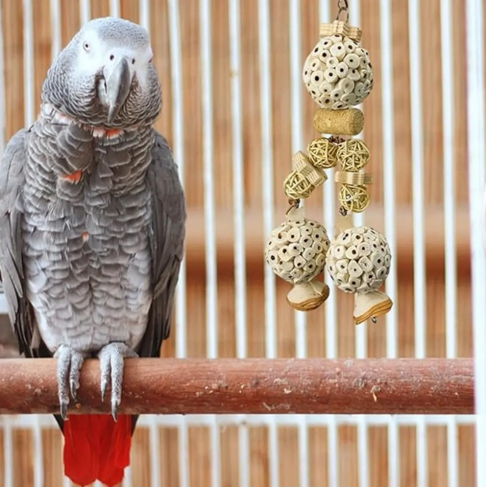 DTOPBUYAGE - Jouet naturel suspension perroquet