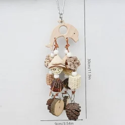 DTOPBUYAGE - Jouets mâcher perroquet naturel lot de 2