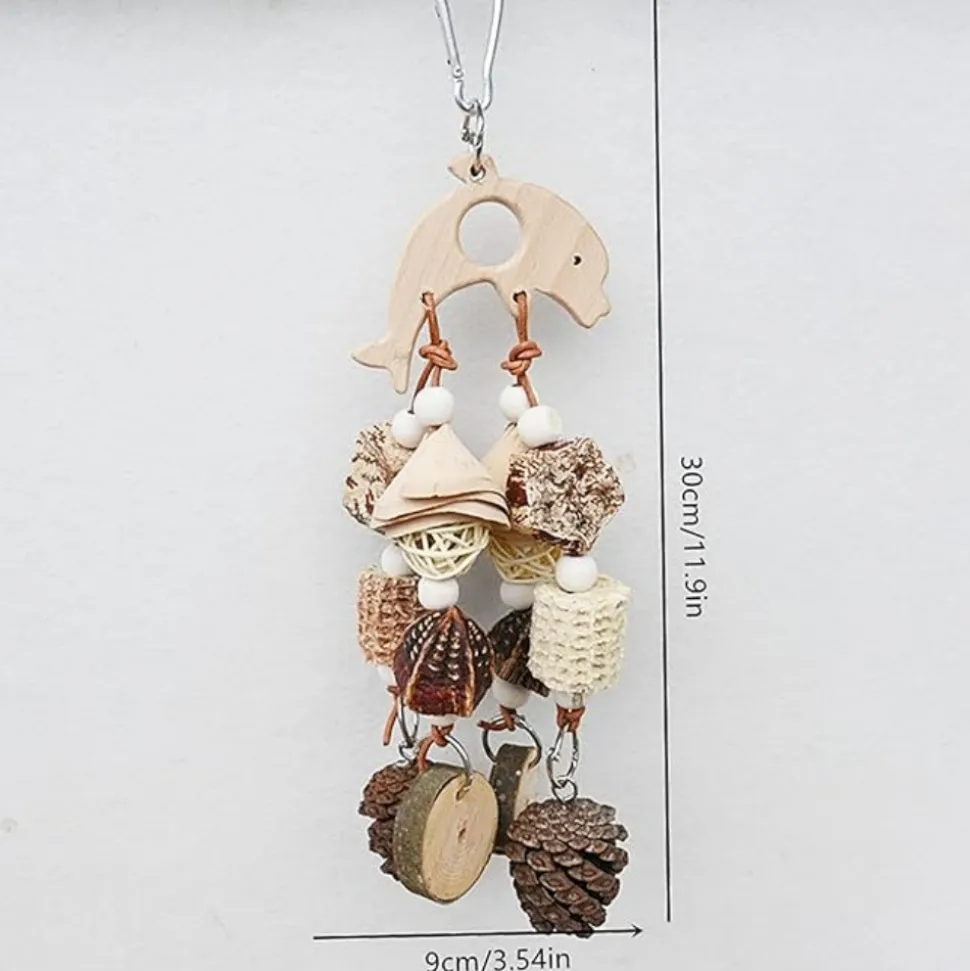 DTOPBUYAGE - Jouets mâcher perroquet naturel lot de 2