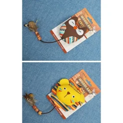 DTOPBUYAGE - Jouet teaser pour chats peluche 3 pièces pour exercice dentition
