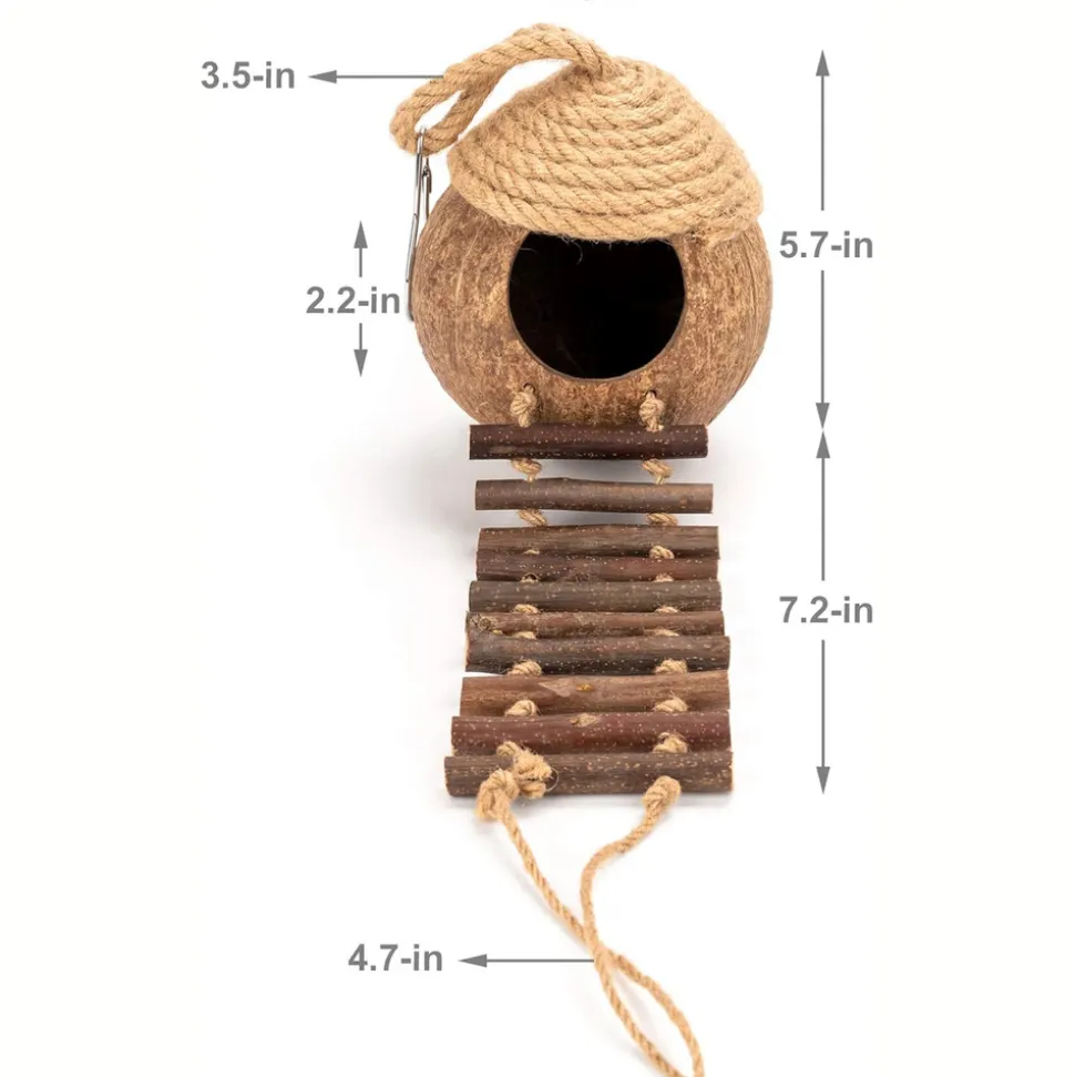 DTOPBUYAGE - Nid et jouet pour oiseaux et hamsters avec échelle