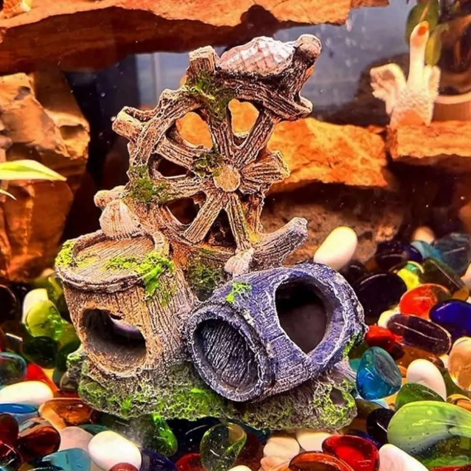 DTOPBUYAGE - Ornement aquarium barrel cave 1 pcs