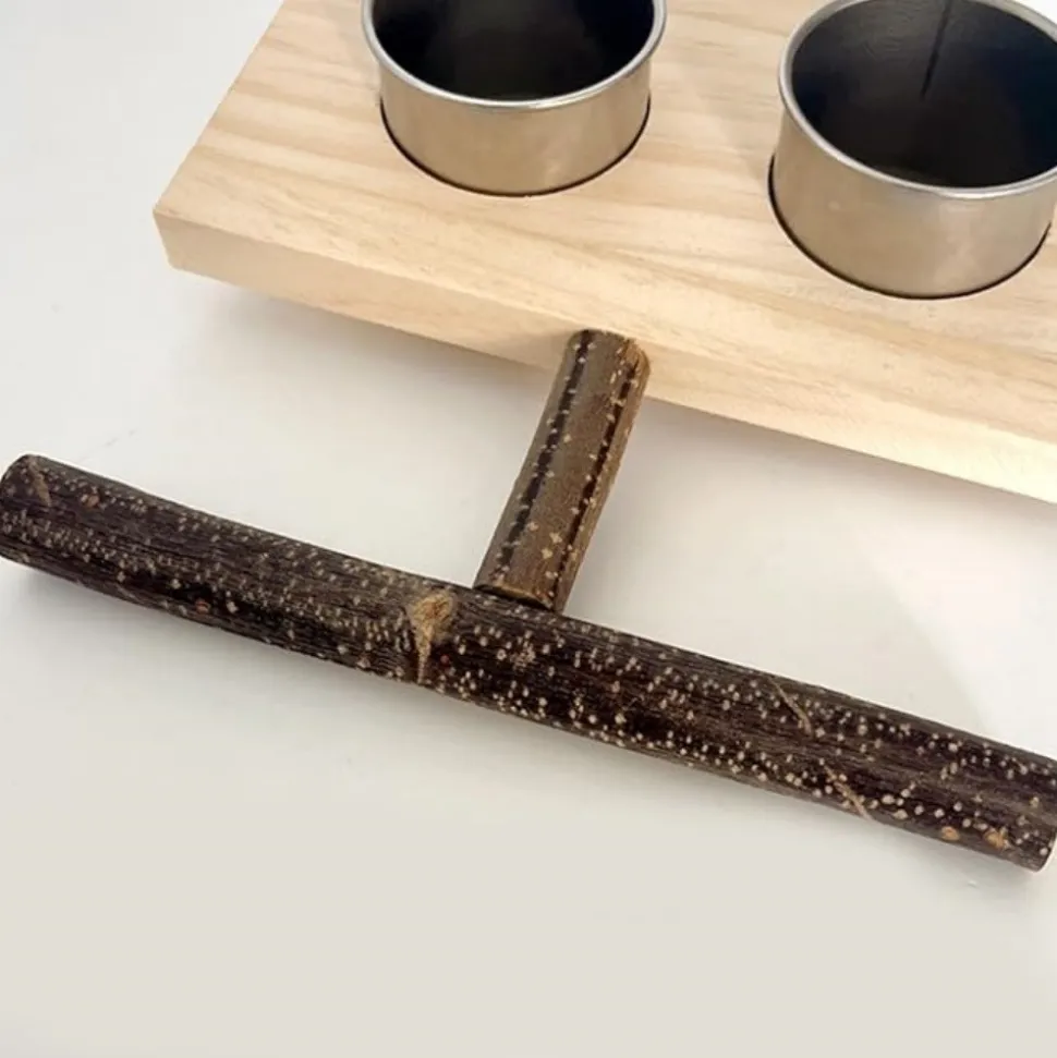 DTOPBUYAGE - Perchoir mangeoire bois pour oiseaux