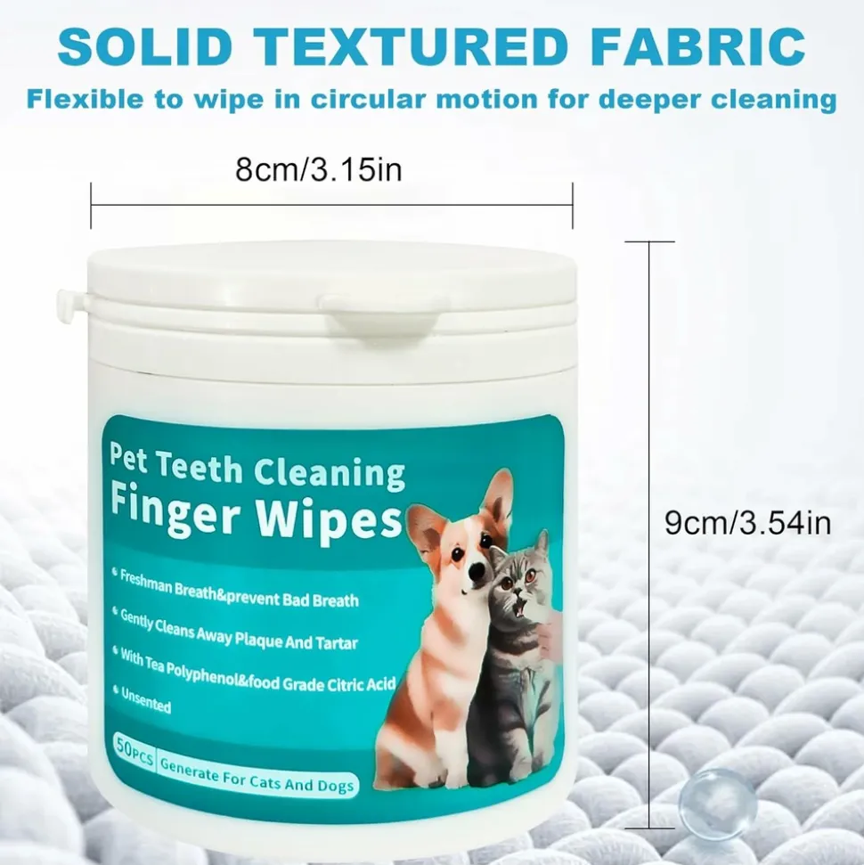 DTOPBUYAGE - Wipes de nettoyage des dents pour chiens et chats