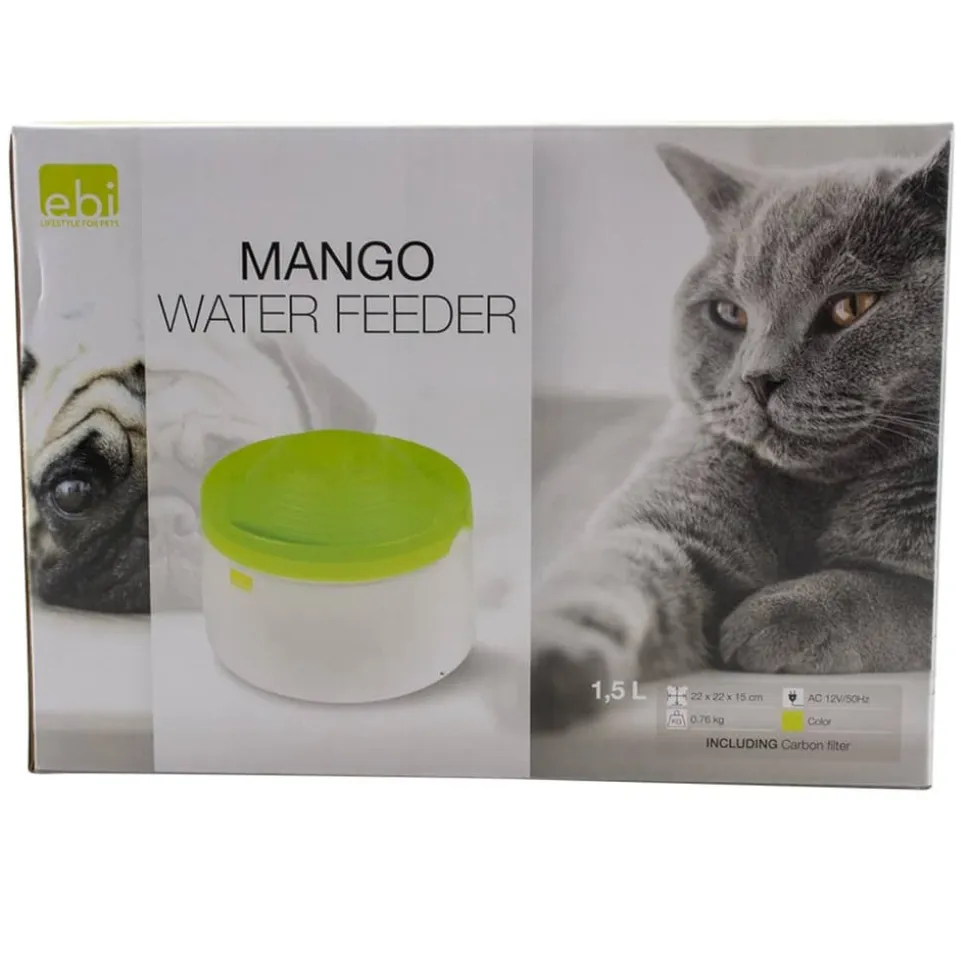 EBI - Bol à eau pour animaux de compagnie mango 1,5 l vert