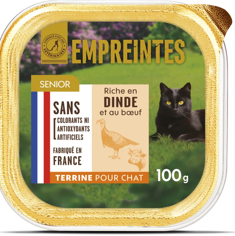 EMPREINTES - Terrine riche en dinde et au bœuf pour chat senior 100g