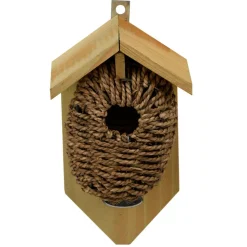 ESSCHERT DESIGN - Nichoir en jonc de mer, ø du trou 35mm. Pour oiseaux troglodyte.