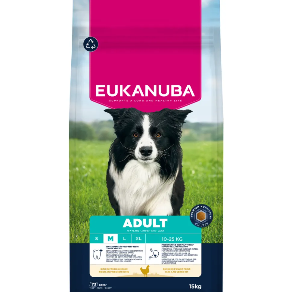 EUKANUBA - Croquettes au poulet, pour chien adulte de taille moyenne - 15kg