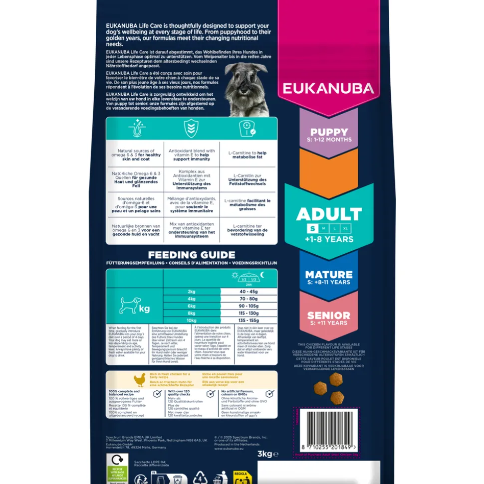 EUKANUBA - Croquettes au poulet, pour petit chien adulte - 3kg