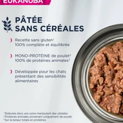 EUKANUBA - Eukanuba - pâtées sans céréales au poulet pour chat 85g